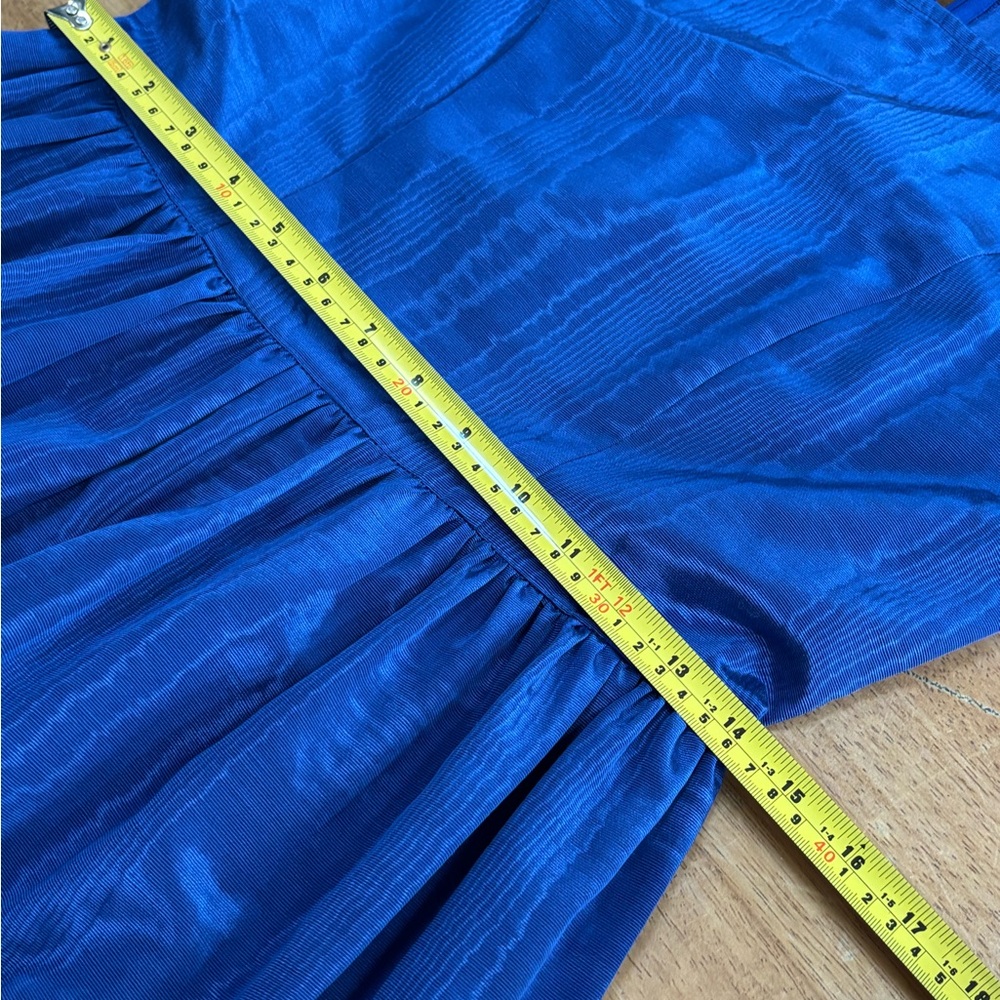 BATSHEVA blue puff long sleeve tiered cocktail dress S - Picture 6 of 7